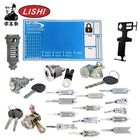 Automotive Lishi - Training Starter Pack - FREE Pinning Mat & Training Vice Grip (BUNDLE of 13 Lishis & 5 Cylinders)