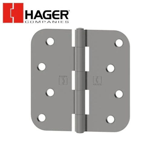 Hager - RC1846 - 5-Knuckle - Round Corner 5/8" Radius - Plain Bearing - Rivet Pin With Fasteners - 4" x 4" - Optional Finish