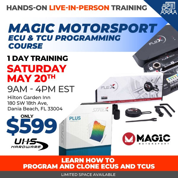 Hands-On Live In-Person Training - Magic Motorsport: ECU & TCU Programming Course - 1 Day Course - (May 20th, 9AM to 4PM EST - Hollywood, Florida)