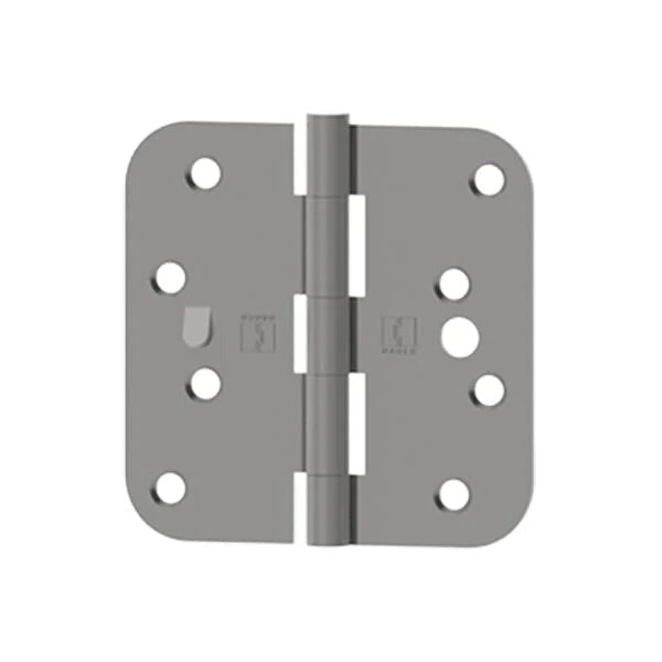 Hager - RC1843 - 5-Knuckle, Round Corner 5/8" Radius, Plain Bearing With Safety Stud- 4" x 4" - Optional Finish
