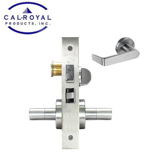 Cal-Royal - NM8456 - NM Series Mortise Lock - Heavy Duty - Sectional Trim Corridor - LHR - Satin Chrome - Grade 1