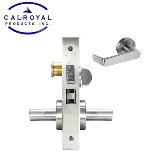 Cal-Royal - NM8456 - NM Series Mortise Lock - Heavy Duty - Sectional Trim Corridor - LHR - Satin Chrome - Grade 1