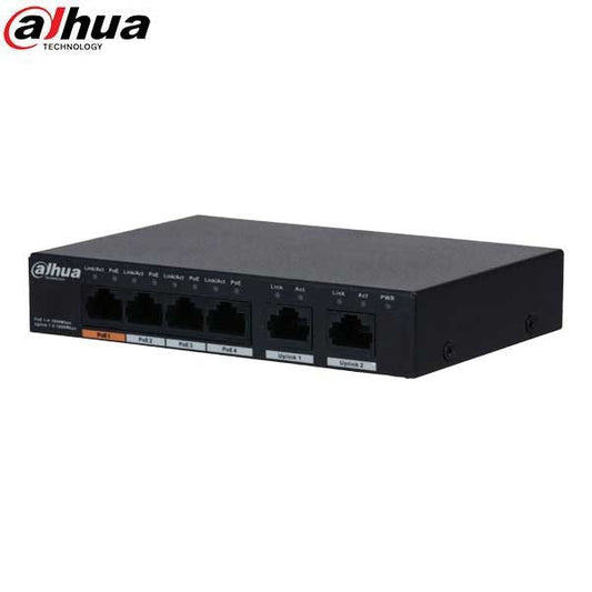 Dahua / PoE Ethernet Switch / 4-Port / 14Gbps / 53 VDC / 60W / Unmanaged / PFS3006-4GT-60
