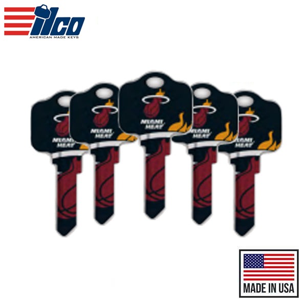 Ilco - NBA TeamKeys - Key Blank - Miami Heat - SC1 (5 Pack)