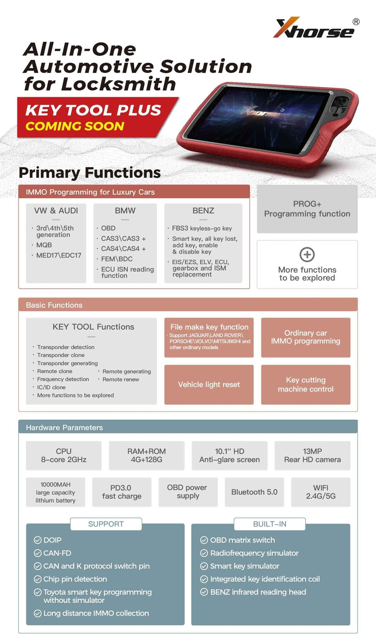 Xhorse - VVDI Key Tool PLUS Tablet - All In One Key Tool - ADVANCED PACKAGE