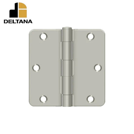 Deltana - 3-1/2" x 3-1/2" x 1/4" Radius Hinge - Residential Thickness - Satin Nickel