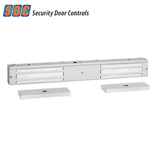 SDC - 1582V - Double Magnetic Lock - Surface Mount - 650lbs. - 12/24VDC - Satin Aluminum - Grade 1
