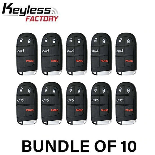 10 x 2015-2021 Dodge Chrysler / 4-Button Smart Key / PN: 68394196AA / M3M-40821302 (AFTERMARKET) (BUNDLE OF 10)
