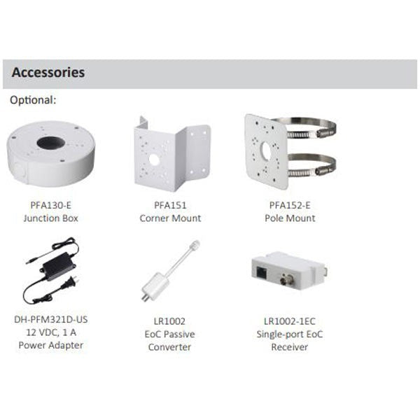 Dahua / IP / 8MP / Bullet Camera / Fixed / 2.8 mm Lens / Outdoor / Ultra WDR / IP67 / IK10 / ePoE / 5 Year Warranty / DH-N85EFN2