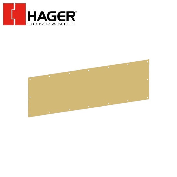 Hager - 190S - Kick Plate - 8" x 34" - Satin Brass Finish