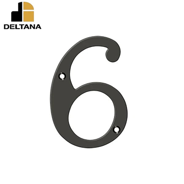 Deltana - 6" Numbers - Solid Brass - Optional Finish