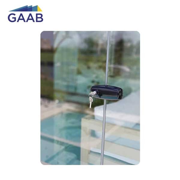 GAAB - T180 - Tempered Frameless Glass Door Lock - Reversible - 10 -12mm Doors - YALE Keyway - Red