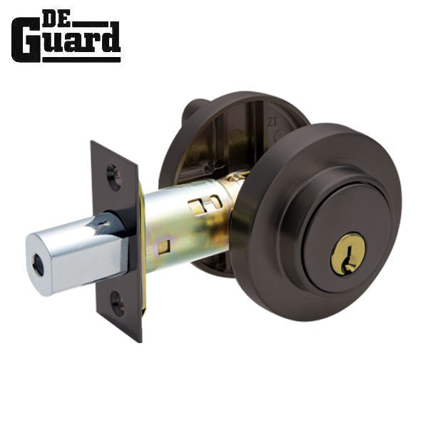 Premium Deadbolt - Single Cylinder - Entry - Round Rose - Aged Bronze - Grade 3 (SC1 /KW1)