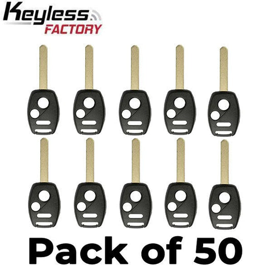 50 x 2002-2014 Honda / 3-Button Remote Head Key Shell / HO01 / OUCG8D-380H-A CWTWB1U545 CWTWBIU545 (RHS-HON-081) (Bundle of 50)