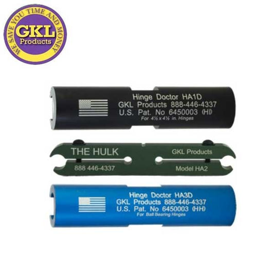 GKL - Hinge Doctor Kit - Commercial & Residential - For 4.5" & 5" - Black Blue & Green