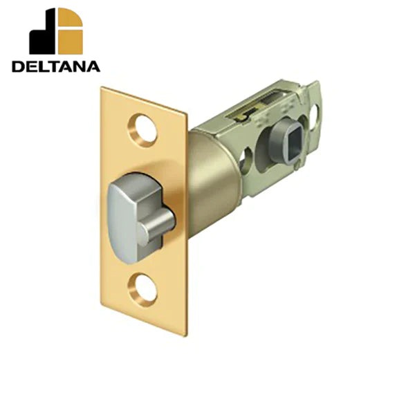 Deltana - Square Adjustable Latch Entry - 2-3/8" Backset - 1 3/8" - 2" Door Thickness - Lifetime Brass
