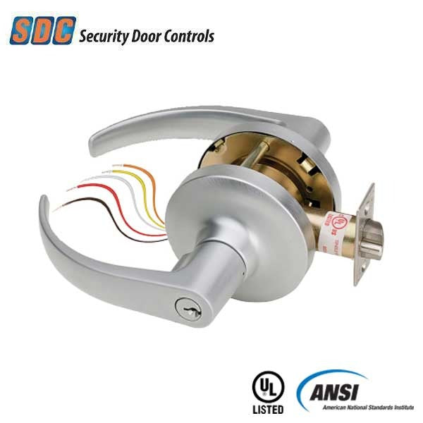 SDC - Z7250 - Electrified Cylindrical Lockset - Fail Safe - Galaxy Lever - 12/24VDC - Satin Chrome - Grade 1