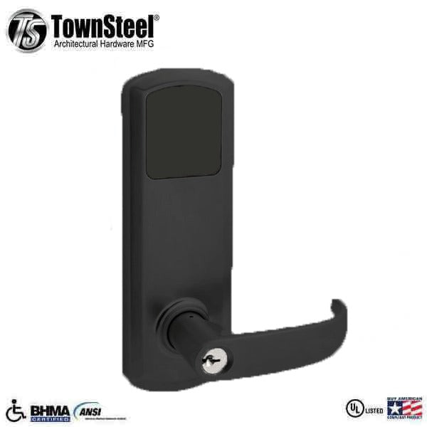 TownSteel - E-Genius 5000 - Interconnected Electronic Touch Keypad Lock - Entry - Bluetooth & RFID - 4" - On Center - Right Handed - Flat Black - Grade 1