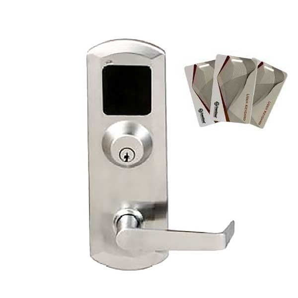 TownSteel - XRF2000 - RFID Reader - Exit Device Trim for ED5500/ED5500F - Trim Only w/ Key Override - Satin Chrome
