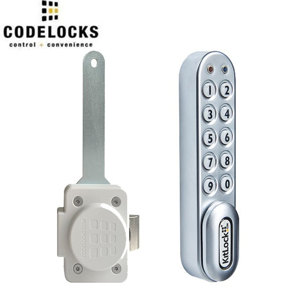 CodeLocks - KL1000-PS-SL - Classic+ Electronic Kit Lock - Locker Lock SlamKit - Vertical Handing - Silver