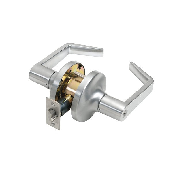 TELL - CL100398 - Heavy Duty Cylindrical Leverset - Cortland - Optional IC Core - 2-3/4" Backset - Satin Chrome - Grade 1 - Storeroom