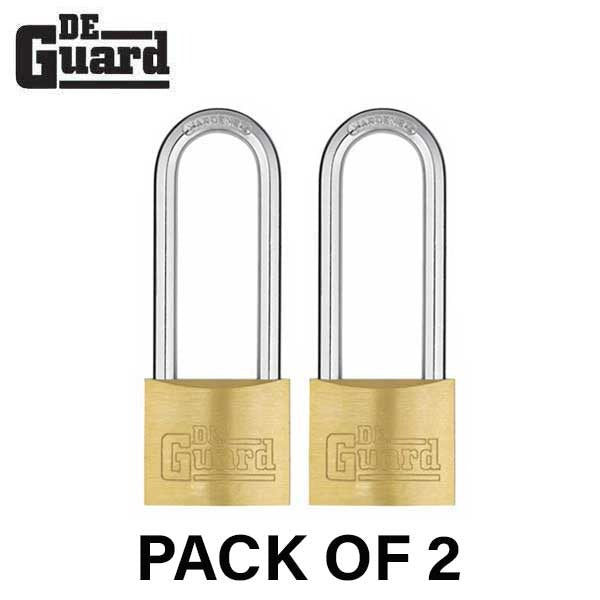 2 x Premium - Solid Brass Padlock - Long Shackle 2 1/8" - Keyed Alike #1 (Bundle of 2)