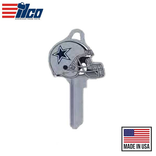 Ilco - NFL TeamKeys - Helmet Edition - Key Blank - Dallas Cowboys - KW1 (5 Pack)