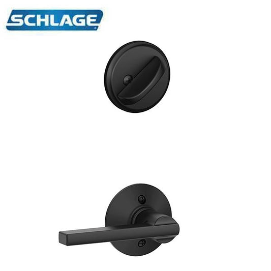 Schlage - F59-LAT - Single Cylinder Interior Trim Pack - Latitude Lever - Matte Black - Grade 2