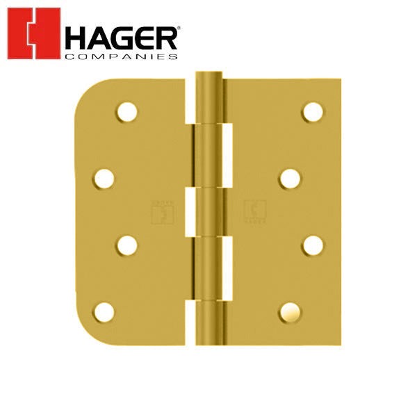 Hager - 1817 - 5-Knuckle - Square Corner by 5/8" Radius - Plain Bearing - 4" x 4" - Optional Finish