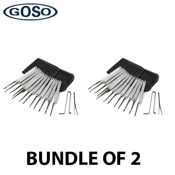 2 x GOSO Lock Pick Set with Leather Case - 12 Pieces (BUNDLE OF 2)
