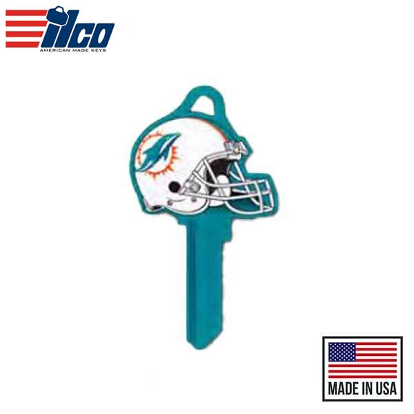 Ilco - NFL TeamKeys - Helmet Edition - Key Blank - Miami Dolphins - SC1 (5 Pack)