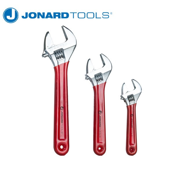 Jonard Tools - 3 Piece Adjustable Wrench Set - 6" 8" 10" - Extra Wide Jaws