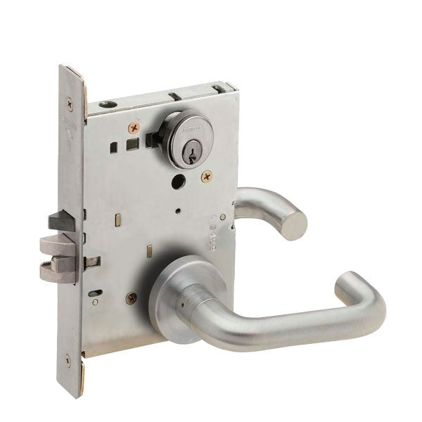 Schlage - L9082P - L Series Mortise Lock - Institutional - Keyed Cylinder - Fired Rated - Satin Chrome - Grade 1