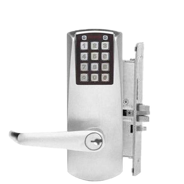 E-Plex - E2067XS - Electronic Pushbutton Mortise Deadbolt Lever Set - Schlage 'C' - 23⁄4" Backset - Satin Chrome - Grade 1