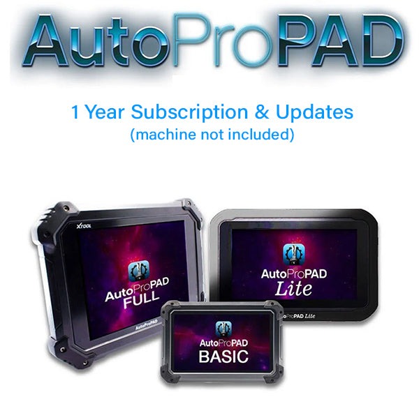 AutoProPAD Lite/Full/Basic - Updates & Support Subscription - 1 YEAR (XTOOL) - ( machine sold separately )