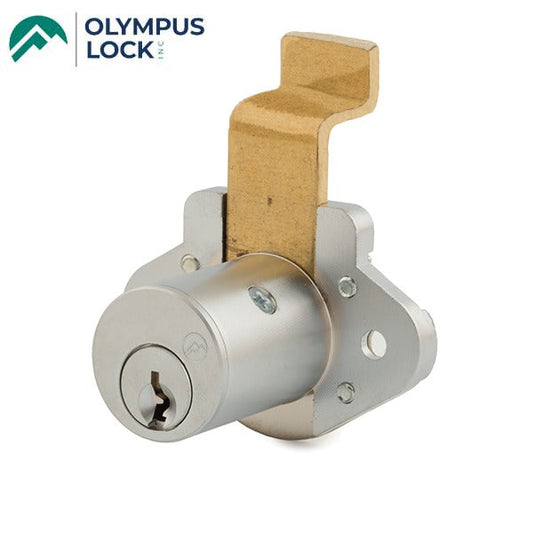 Olympus - R078 - R Series Deadbolt Door & Drawer Cabinet/Furniture Locks - Offset Bolt - 1-1/8" Cylinder Length - Satin Chrome - Optional Keying
