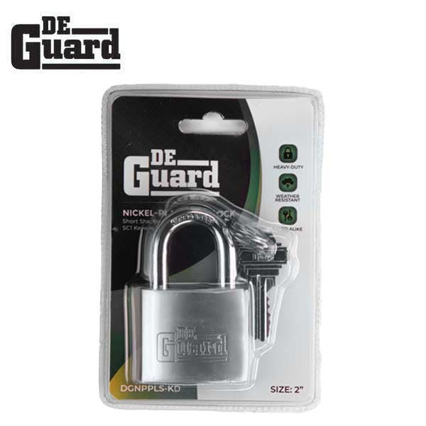Premium - Nickel Plated Padlock - KW1 Keyway - Short Shackle 1" - Keyed Different