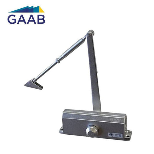 GAAB - R402-00 - Hydraulic Door Closer - Heavy Duty - Adjustable Arm - PA Bracket/Regular/Top Jamb - Adjustable Sizes 1-6 - Plastic Cover - Optional Finish - Fire Rated - Grade 1