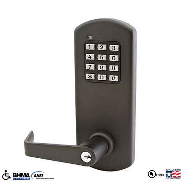 TownSteel - XCE2010S - Electronic Push Button Lever Set - Rigid Lever Set - Sentinel Lever - Dark Oxidized Bronze - Grade 1
