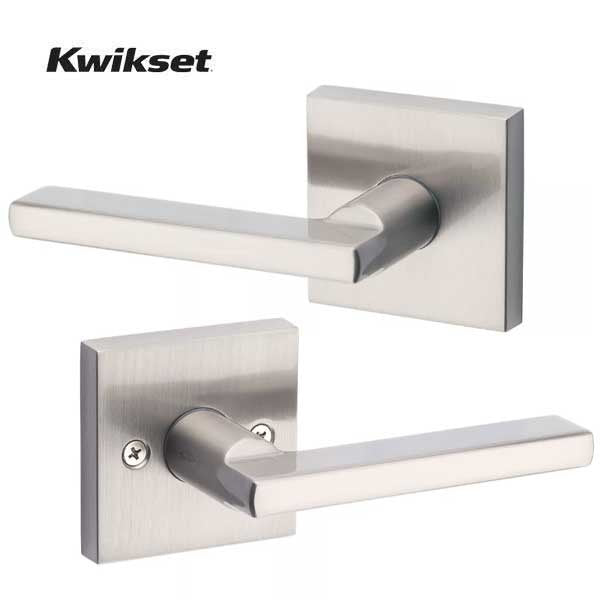 Kwikset - Halifax Lever Set - Square Rose - Optional Function - Optional Finish - Grade 2