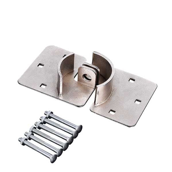 Premium - Round Hockey Puck Lock Hasp - 8 1/4" - Nickel Plated