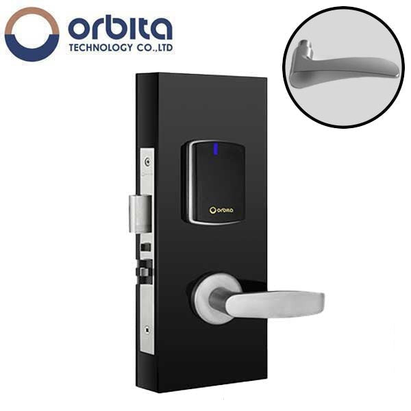 Orbita - S3072 - Mortise Hotel Lock - SPLIT Design - RFID - Hidden Cylinder - Optional Lever Style - 6 VDC - Optional Finish - Grade 2