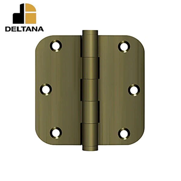 Deltana - 3-1/2" x 3-1/2" x 5/8" Radius Hinge - Residential - 0.085 Thickness - Optional Finish