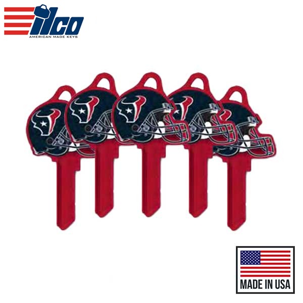 Ilco - NFL TeamKeys - Helmet Edition - Key Blank - Houston Texans - KW1 (5 Pack)