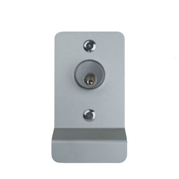 Detex - 03P - Pull Plate For Value Series Exit Devices - With Cylinder Hole - 630 - Satin Aluminum