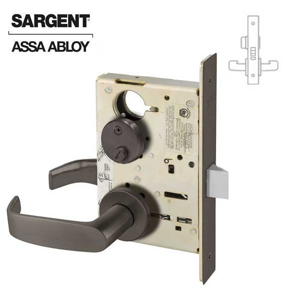 Sargent - 8265 - Mechanical Mortise Lock - LN Rose / L Lever - Privacy - 10BE - Dark Oxidized Satin Bronze - Grade 1