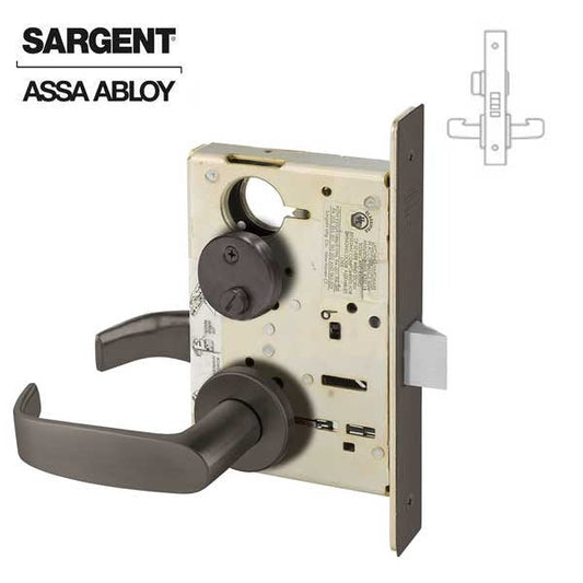 Sargent - 8265 - Mechanical Mortise Lock - LN Rose / L Lever - Privacy - 10BE - Dark Oxidized Satin Bronze - Grade 1