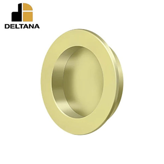 Deltana - Flush Pull - Round - Heavy Duty - 2-3/8" - Solid Brass - 2-1/8" Base Size - Optional Finish