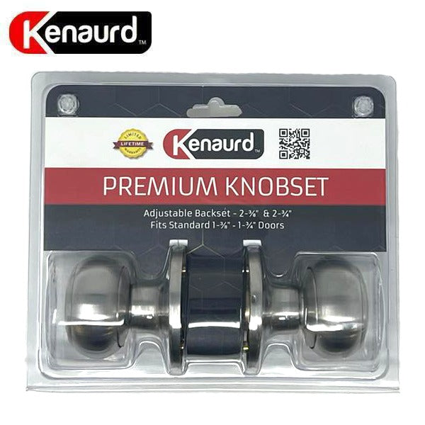 Premium Knob Set Lock - Passage - SS - Satin Silver - Retail Packaging - Grade 3