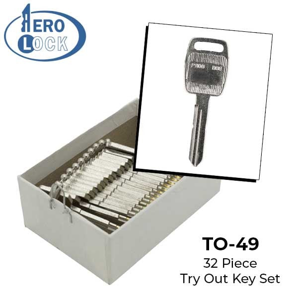 AeroLock - TO-49 - Saturn 1991-1994 - Trunk/Hatch Locks Try-Out Key Set - B88 - 32 Keys